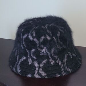 Kangol Black and Gray Patterned Bucket Hat